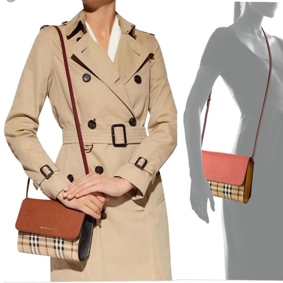 100% Auth Burberry Soft Grain Haymarket Crossbody - Picture 8 of 8